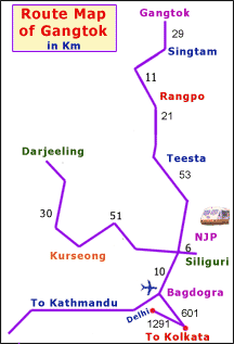 gangtok tourism map